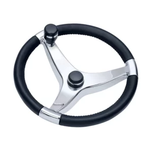 Schmitt Marine Evo Pro 316 Cast Stainless Steel Steering Wheel w-Control Knob - 15.5" Diameter