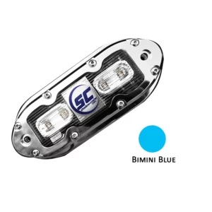 Shadow-Caster SCM-4 LED Underwater Light w-20' Cable - 316 SS Housing - Bimini Blue