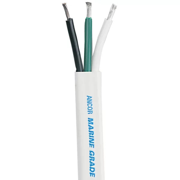 Ancor White Triplex Cable - 8-3 AWG - Flat - 100'