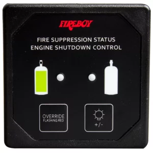 Fireboy-Xintex Deluxe Helm Display w-Membrane Switch, Remote Horn & LEDs f-Engine Shutdown System - Black Bezel Display