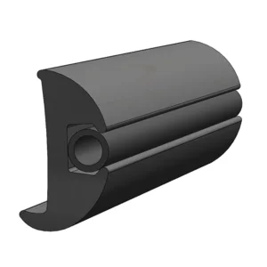 TACO Flexible Vinyl Black Rub Rail 1-1-16" x 1-7-8" 50'L
