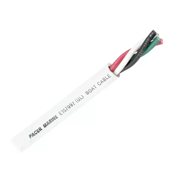 Pacer Round 4 Conductor Cable - 500' - 10-4 AWG - Black, Green, Red & White
