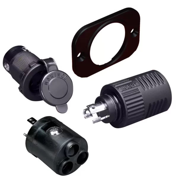 Marinco ConnectPro Charging-Trolling Receptacle, Plug & 6-Guage Adapter