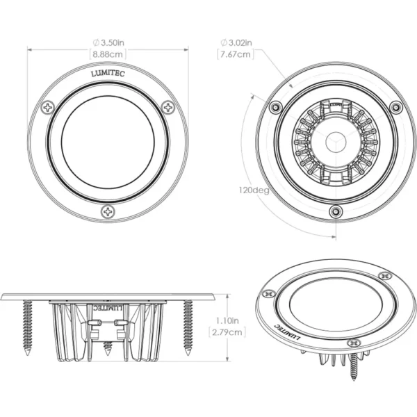 Lumitec Shadow - Flush Mount Down Light - White Finish - 3-Color Red-Blue Non-Dimming w-White Dimming - Image 3