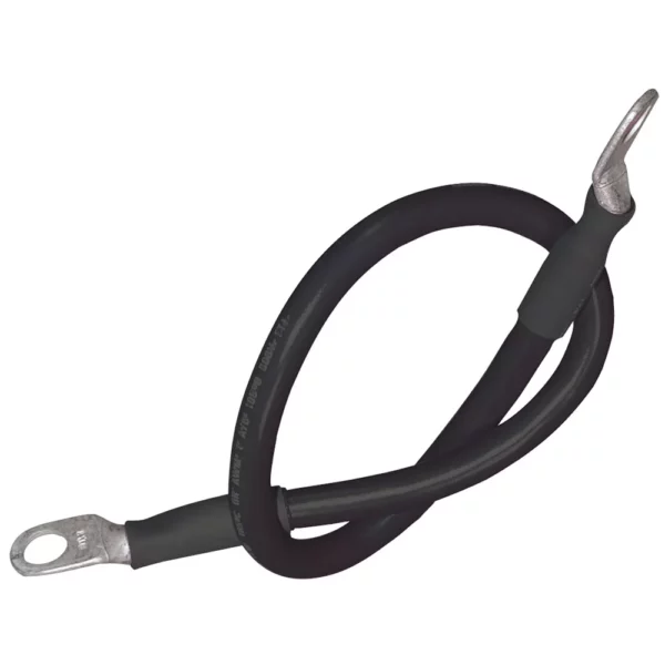 Ancor Battery Cable Assembly, 2 AWG (34mm) Wire, 5-16" (7.93mm) Stud, Black - 18" (45.7cm)