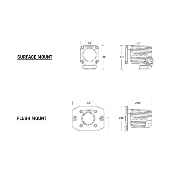RIGID Industries Ignite Surface Mount Diffused - Pair - Black - Image 2