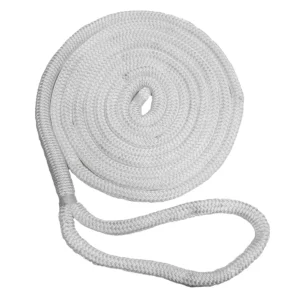 New England Ropes 1-2" Double Braid Dock Line - White - 35'