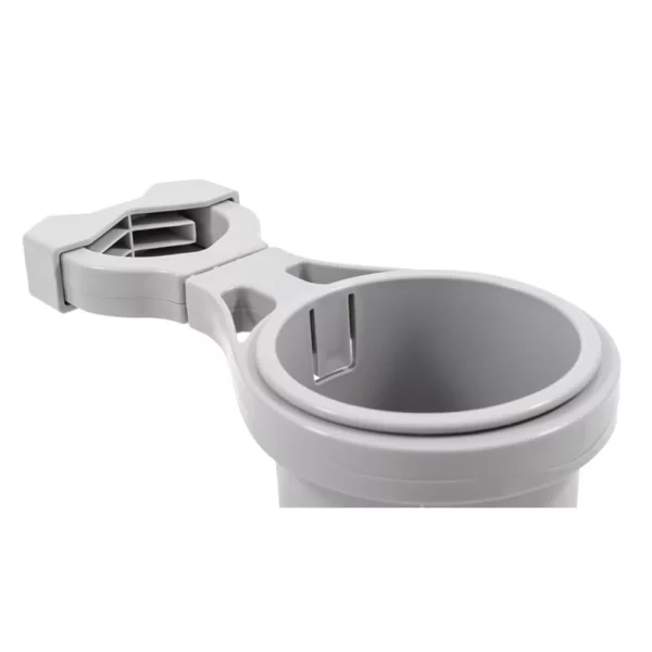 Camco Clamp-On Rail Mounted Cup Holder - Small for Up to 1-1-4" Rail - Grey - Image 2