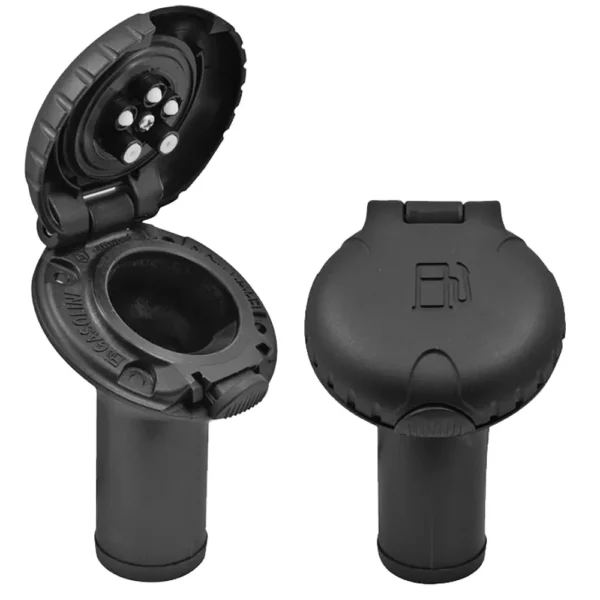 Attwood Deck Fill f-Carbon Canister System - Angled Body & Scalloped Black Plastic Cap