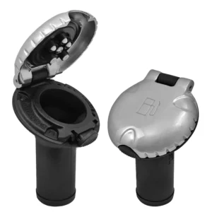 Attwood Deck Fill f-Carbon Canister System - Angled Body & Scalloped Chrome Cap