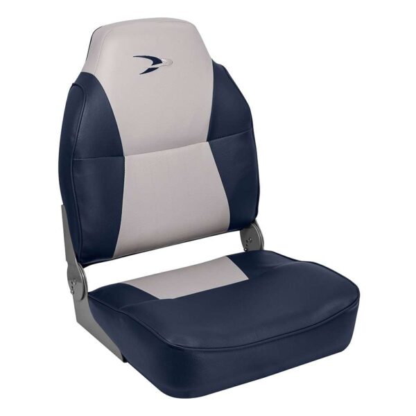 Wise Lund Style High-Back Fishing Seat - Grey-Navy