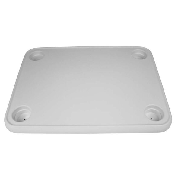 Wise White Rectangular Table - 4 Drink Holders w-Pedestal - Image 2