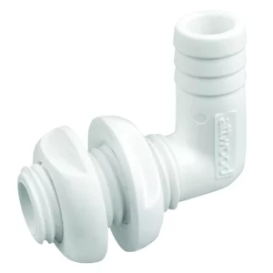 Attwood White Plastic 90 Degree Thru-Hull Connector - 3-4" Inner Diameter
