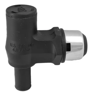 Attwood 90 P-Trap Fuel Tank Vent - Black w-Stainless Steel Trim Cover