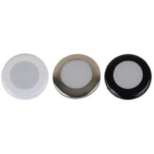 Scandvik A3C Downlight Kit - Cool White w-SS, White, & Black Trim Rings