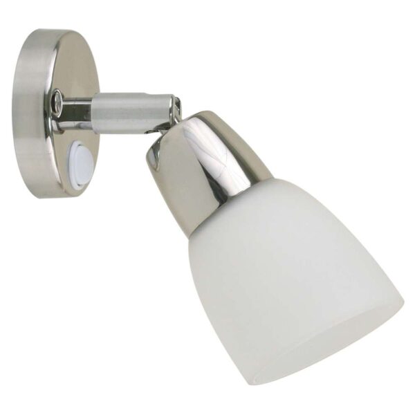 Scandvik SS Reading Light w-Frosted Glass Shade - 10-30V