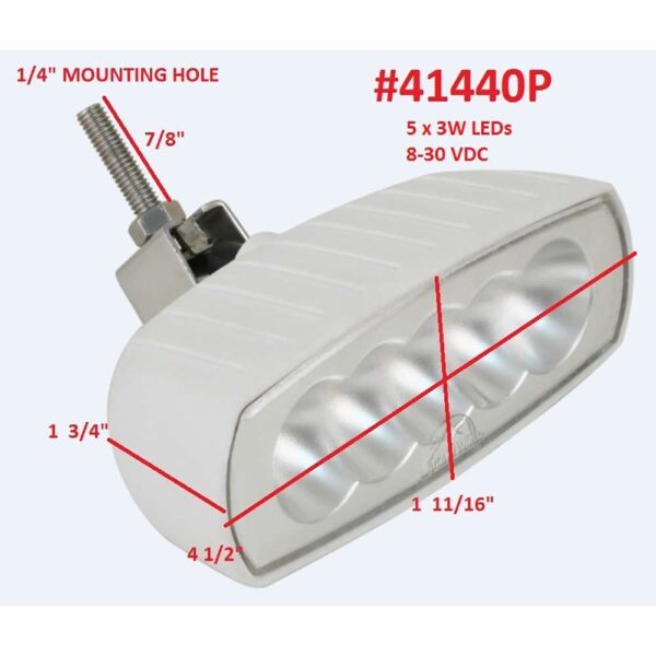 Scandvik Bracket Mount LED Spreader Light - White - Image 2