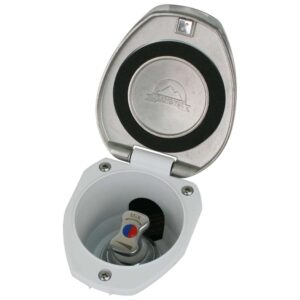 Scandvik Recessed T-Handle Mixing Valve - SS w-White Cup