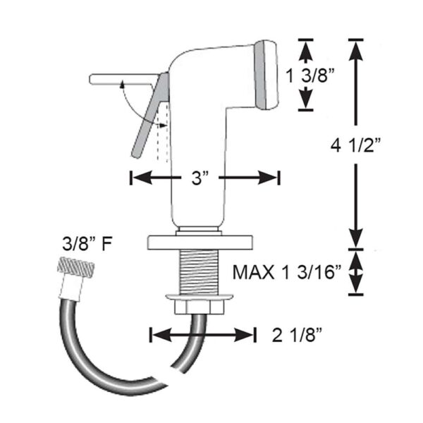 Scandvik Straight Handle Pull Out Sprayer - White w-6' Hose - Image 2