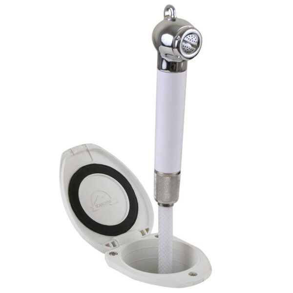 Scandvik Recessed Shower w-6' White Hose - Push-Button