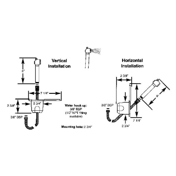 Scandvik Recessed Shower w-6' White Hose - Push-Button - Image 2
