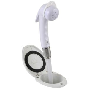 Scandvik Recessed Shower w-6' White Hose - Euro Trigger Sprayer