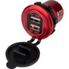 Sea-Dog Round Red Dual USB Charger w-1 Quick Charge Port + - Image 2