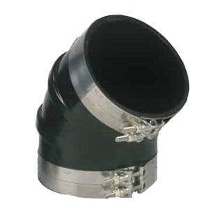 Trident Marine 8" ID 45-Degree EPDM Black Rubber Molded Wet Exhaust Elbow w-4 T-Bolt Clamps