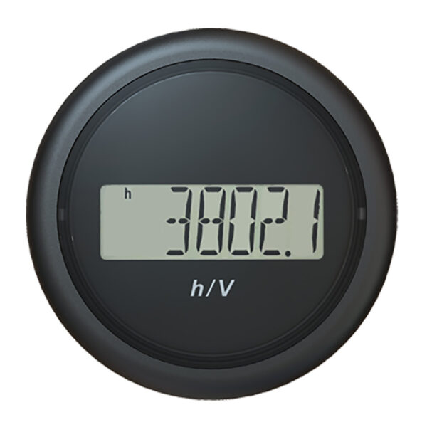 Veratron 52MM (2-1-16") ViewLine Hour Counter-Voltmeter - Black