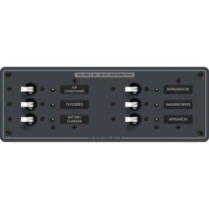 Blue Sea 8097 AC 6 Position Toggle Circuit Breaker Panel - White Switches