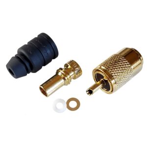 Shakespeare PL-259-8X-G Solder-Type Connector w-UG176 Adapter & DooDad&reg Cable Strain Relief f-RG-8X Coax