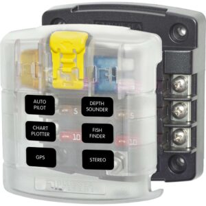 Blue Sea 5028 ST Blade Fuse Block w- Cover - 6 Circuit without Negative Bus