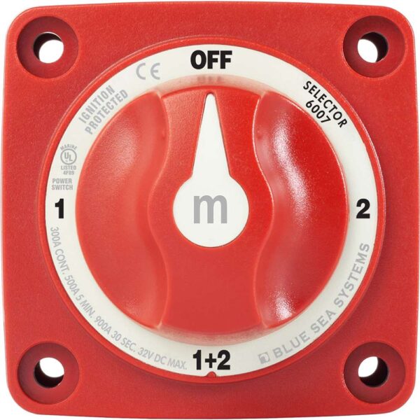 Blue Sea 6007 m-Series (Mini) Battery Switch Selector Four Position Red - Image 4