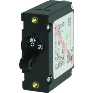 Blue Sea 7347 AC-DC Single Pole Magnetic World Circuit Breaker  -  8 AMP