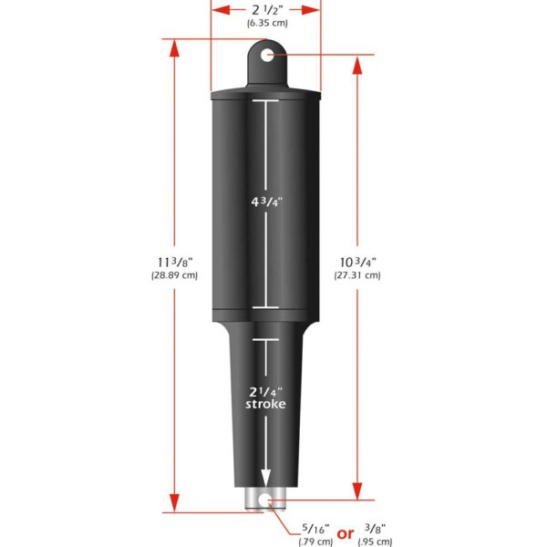 CW29129 Lenco 101XD Extreme Duty Actuator - 24v - 2 1-4" Stroke - 3-8" Hardware