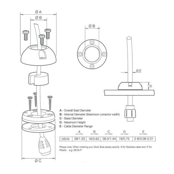 Scanstrut DS16-P Vertical Cable Seal - Image 2