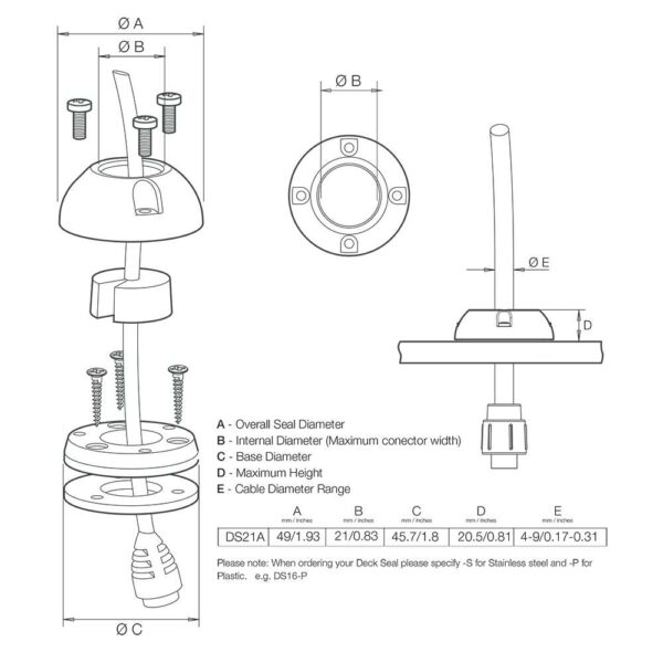 Scanstrut DS21A-P Vertical Cable Seal - Image 2