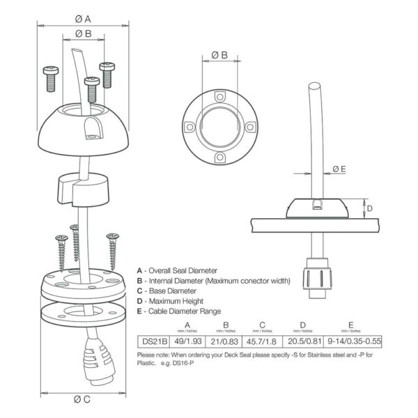 Scanstrut DS21B-P Vertical Cable Seal - Image 2