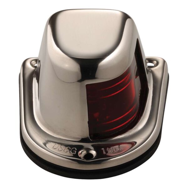 Attwood 1-Mile Deck Mount, Red Sidelight - 12V - Stainless Steel Housing - Image 3