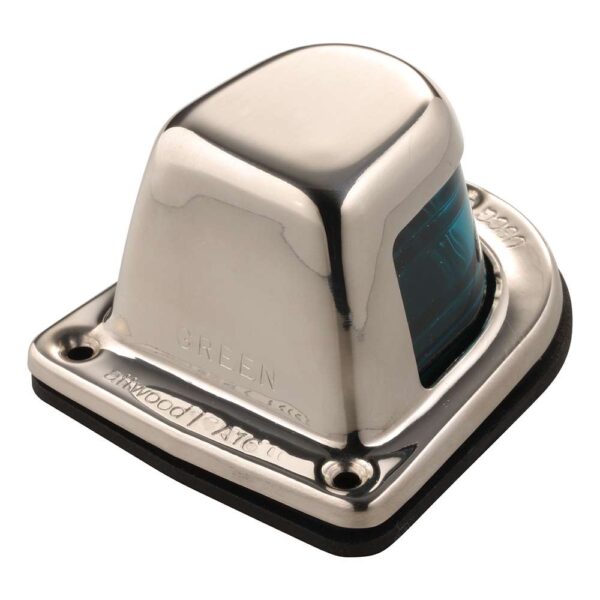 Attwood 1-Mile Deck Mount, Green Sidelight - 12V - Stainless Steel Housing - Image 2
