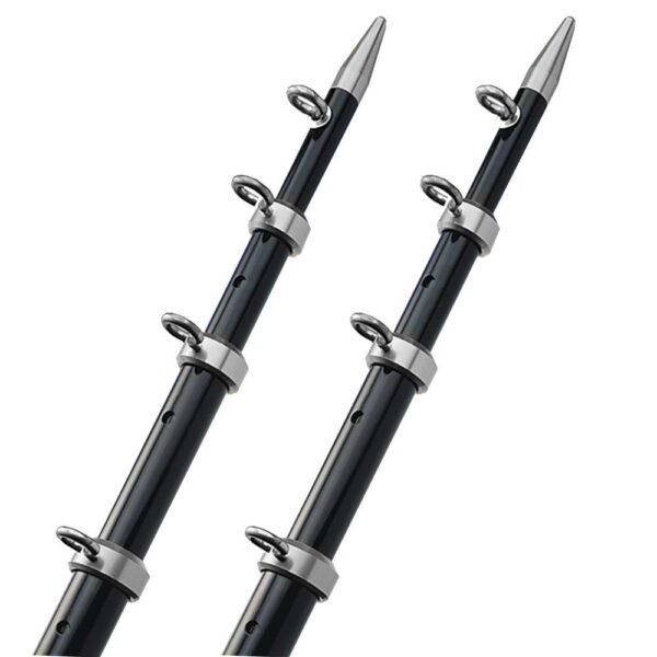 TACO 15' Telescopic Outrigger Poles HD 1-" - Black-Silver