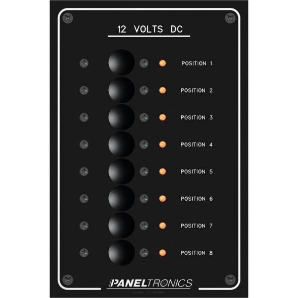 Paneltronics Standard Panel - DC 8 Position Circuit Breaker w-LEDs