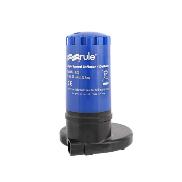 Rule ID20 High-Speed Inflator-Deflator 12V Portable Pump w-Multiple Valve Options - Image 2