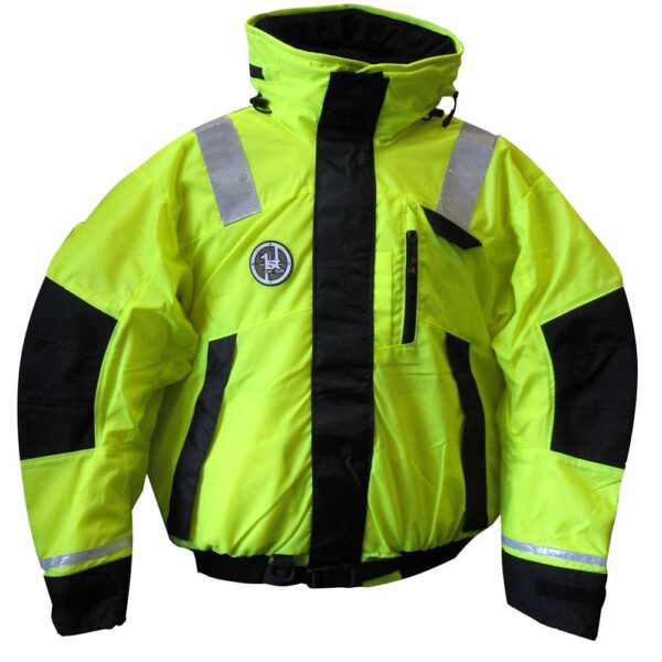 First Watch AB-1100 Flotation Bomber Jacket - Hi-Vis Yellow-Black - Large