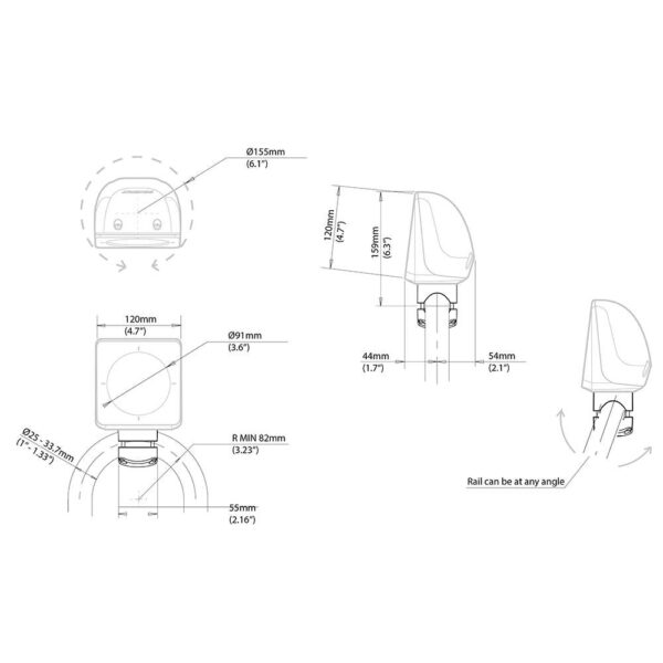 Scanstrut Scanpod Single Instrument Pod Rail Mount - Cut f-Standard Instrument - Fits 1" - 1.33" Rails - Image 2