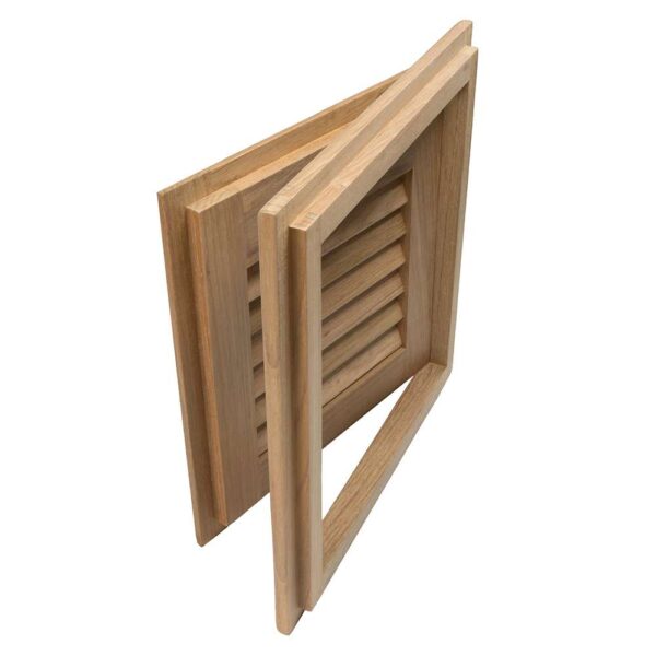 Whitecap Teak Louvered Door & Frame - Right Hand - 12" x 12" - Image 2