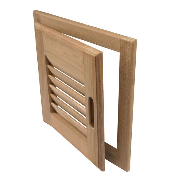Whitecap Teak Louvered Door & Frame - Right Hand - 12" x 12" - Image 3