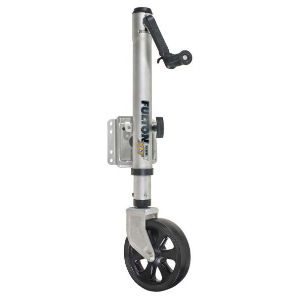 Fulton XLT 1500 lbs. Swing Away Bolt-On Jack w-12" Travel & 8" Poly Wheel - Sharkskin Finish - Image 2