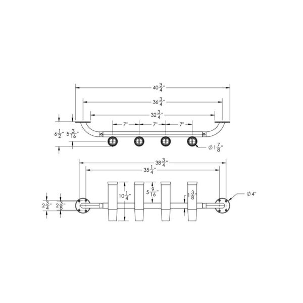 TACO 4-Rod Transom Mount Rod Rack - Image 3