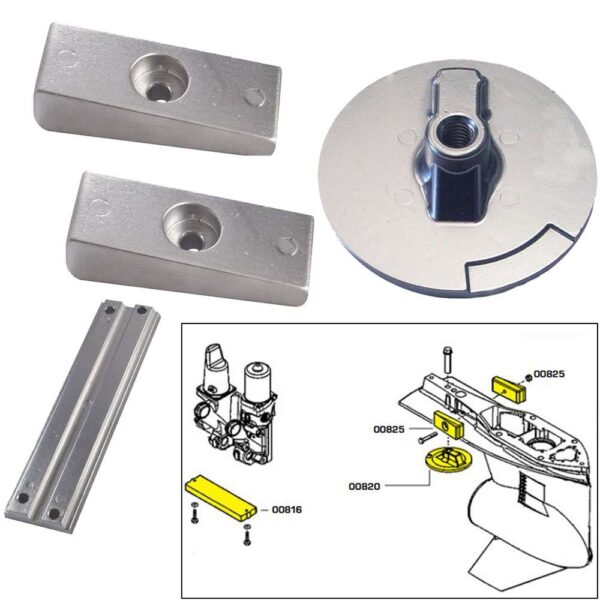 Tecnoseal Anode Kit w-Hardware - Mercury Verado 4 - Magnesium
